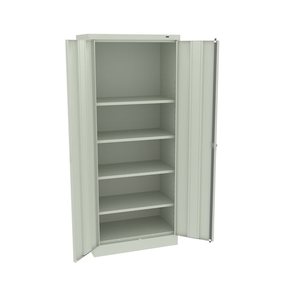 Unassembled Standard Slim Storage Cabinet, 30"Wx18"Dx72"H, Light Grey